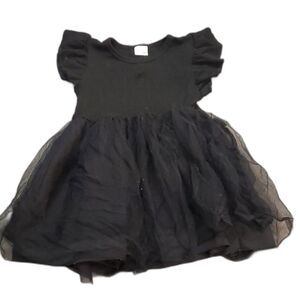 Classic Black Ribbed Toddler Dress Baby 18-24 Months